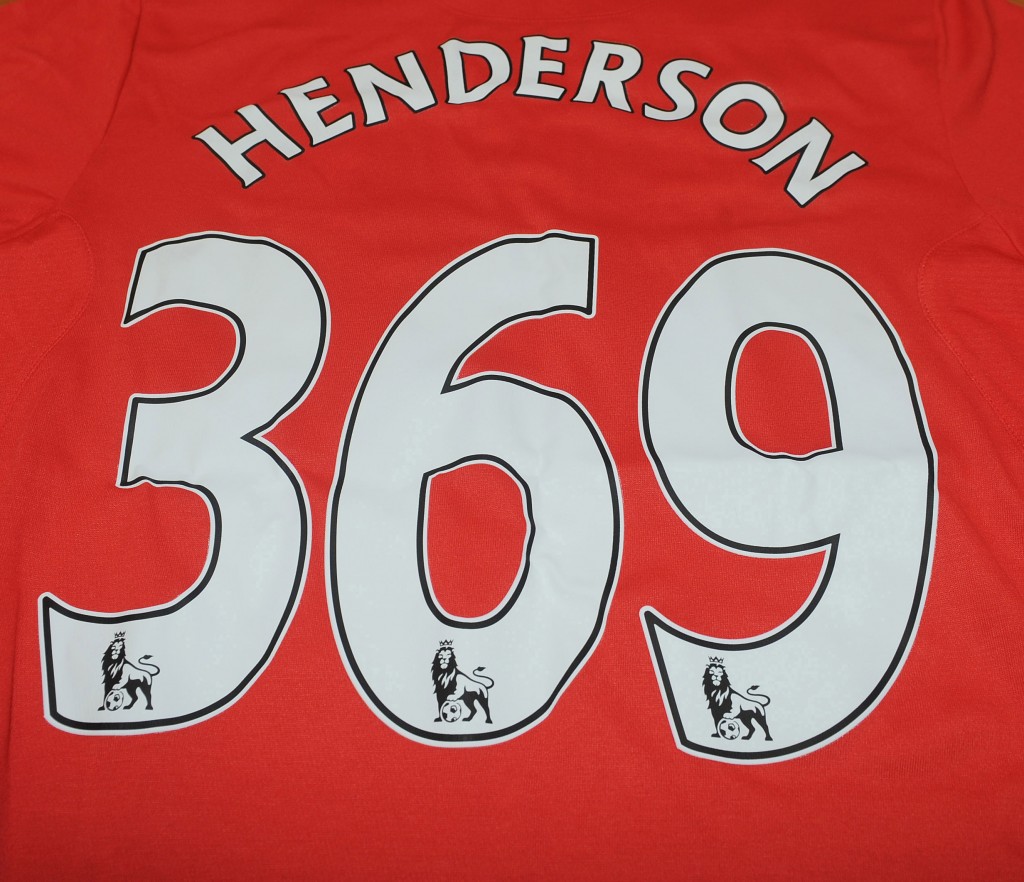 Henderson's shirt signifying his 369  passes (Pic: Western Union)
