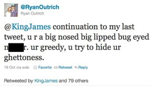 Racist abuse aimed at Lebron James on Twitter