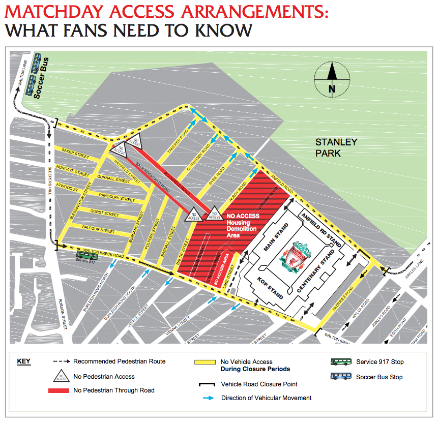 Anfield Access map (see PDF for full details)